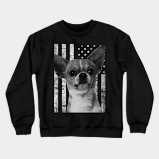 Urban Chihuahua American Flag Tee for Canine Couture Admirers Crewneck Sweatshirt